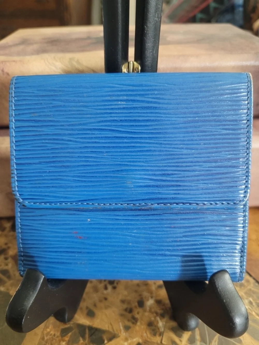 Louis Vuitton Blue Epi Leather Small Wallet